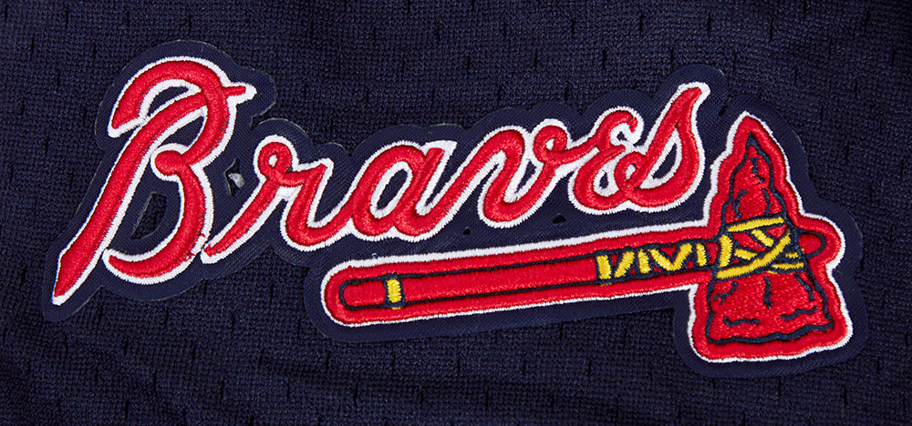MLB ATLANTA BRAVES SCRIPT TAIL SHORT EN MAILLE DOUBLE 2.0 POUR HOMME (ROUGE/MARINE MINUIT/ROUGE)