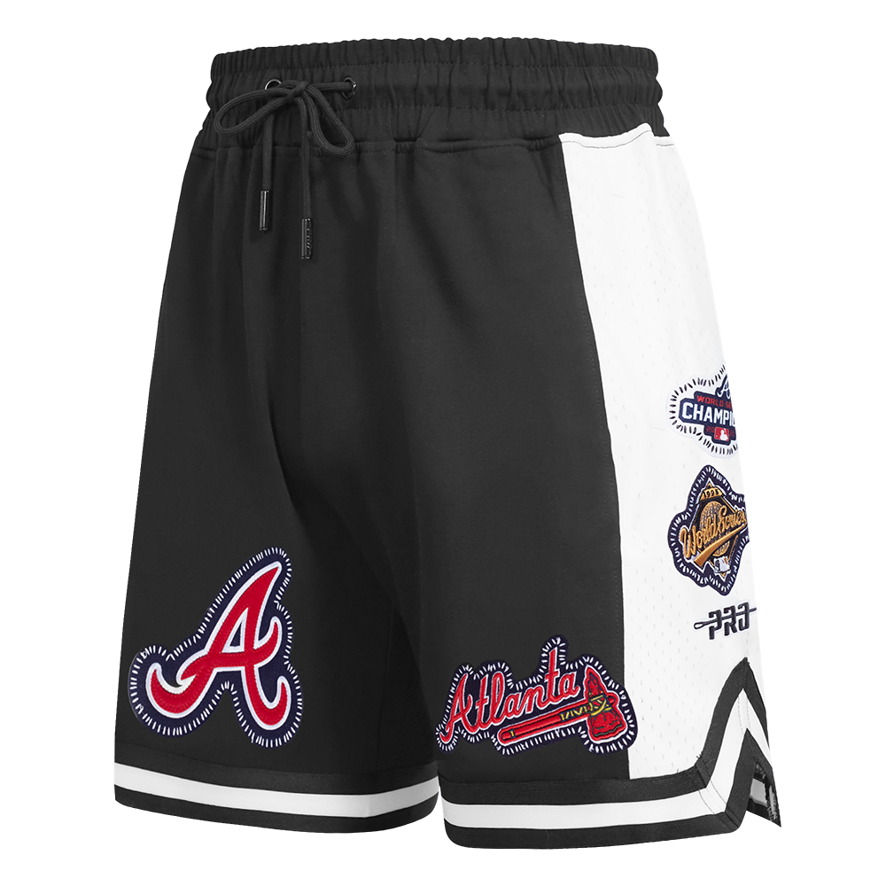 MLB ATLANTA BRAVES DIY PICK STITCH SHORT EN MAILLE DOUBLE 2.0 POUR HOMME (NOIR)