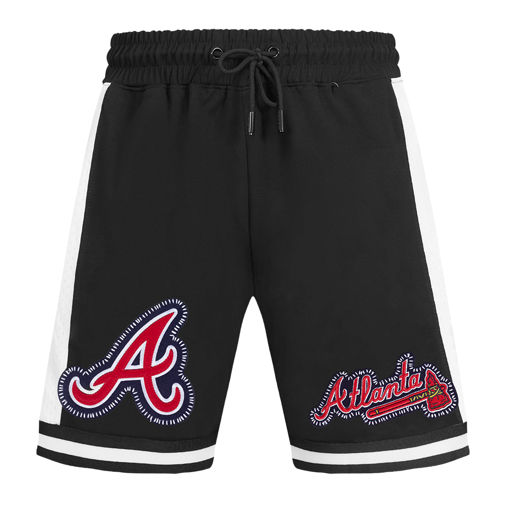 MLB ATLANTA BRAVES DIY PICK STITCH SHORT EN MAILLE DOUBLE 2.0 POUR HOMME (NOIR)