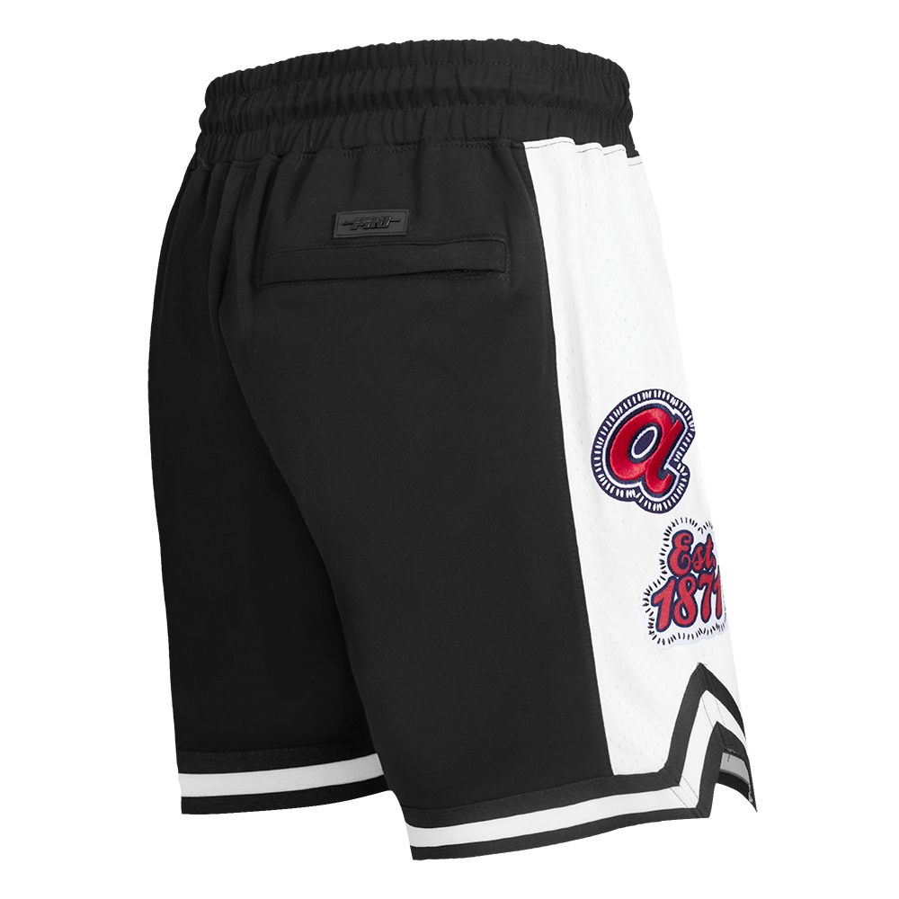 MLB ATLANTA BRAVES DIY PICK STITCH SHORT EN MAILLE DOUBLE 2.0 POUR HOMME (NOIR)