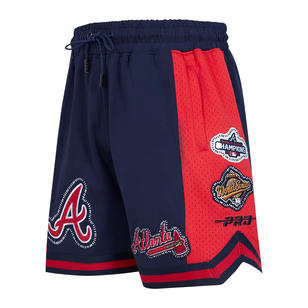 MLB ATLANTA BRAVES DIY PICK STITCH SHORT EN MAILLE DOUBLE 2.0 POUR HOMME (MARINE MINUIT/ROUGE/MARINE MINUIT)