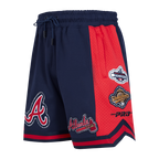 MLB ATLANTA BRAVES DIY PICK STITCH SHORT EN MAILLE DOUBLE 2.0 POUR HOMME (MARINE MINUIT/ROUGE/MARINE MINUIT)