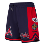 MLB ATLANTA BRAVES DIY PICK STITCH SHORT EN MAILLE DOUBLE 2.0 POUR HOMME (MARINE MINUIT/ROUGE/MARINE MINUIT)