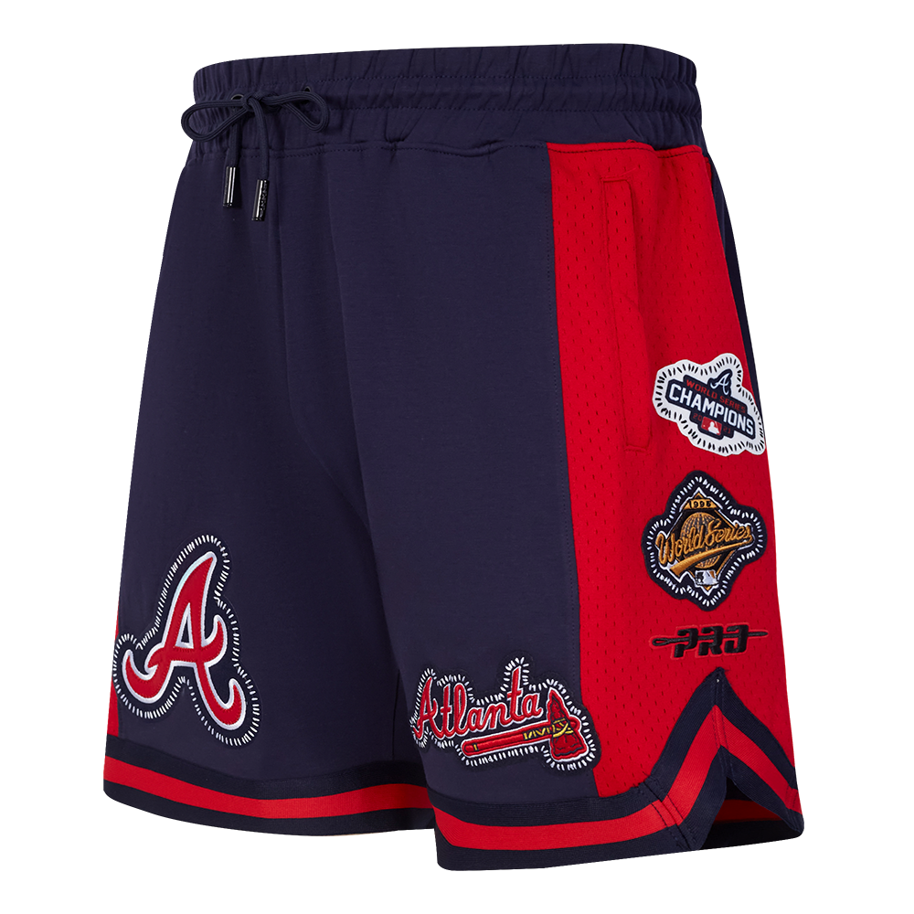 MLB ATLANTA BRAVES DIY PICK STITCH SHORT EN MAILLE DOUBLE 2.0 POUR HOMME (MARINE MINUIT/ROUGE/MARINE MINUIT)