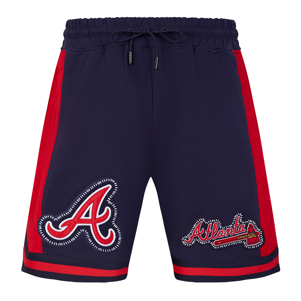 MLB ATLANTA BRAVES DIY PICK STITCH SHORT EN MAILLE DOUBLE 2.0 POUR HOMME (MARINE MINUIT/ROUGE/MARINE MINUIT)