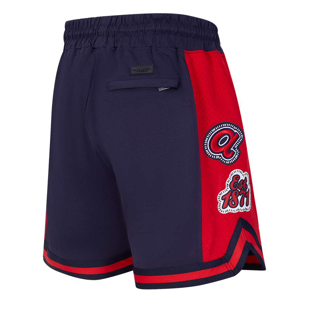 MLB ATLANTA BRAVES DIY PICK STITCH SHORT EN MAILLE DOUBLE 2.0 POUR HOMME (MARINE MINUIT/ROUGE/MARINE MINUIT)