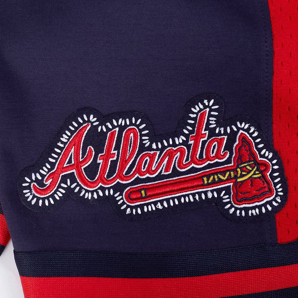 MLB ATLANTA BRAVES DIY PICK STITCH SHORT EN MAILLE DOUBLE 2.0 POUR HOMME (MARINE MINUIT/ROUGE/MARINE MINUIT)