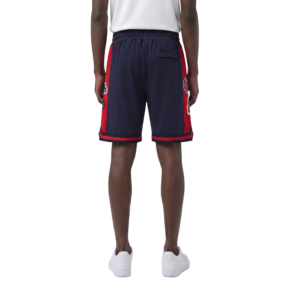 MLB ATLANTA BRAVES DIY PICK STITCH SHORT EN MAILLE DOUBLE 2.0 POUR HOMME (MARINE MINUIT/ROUGE/MARINE MINUIT)