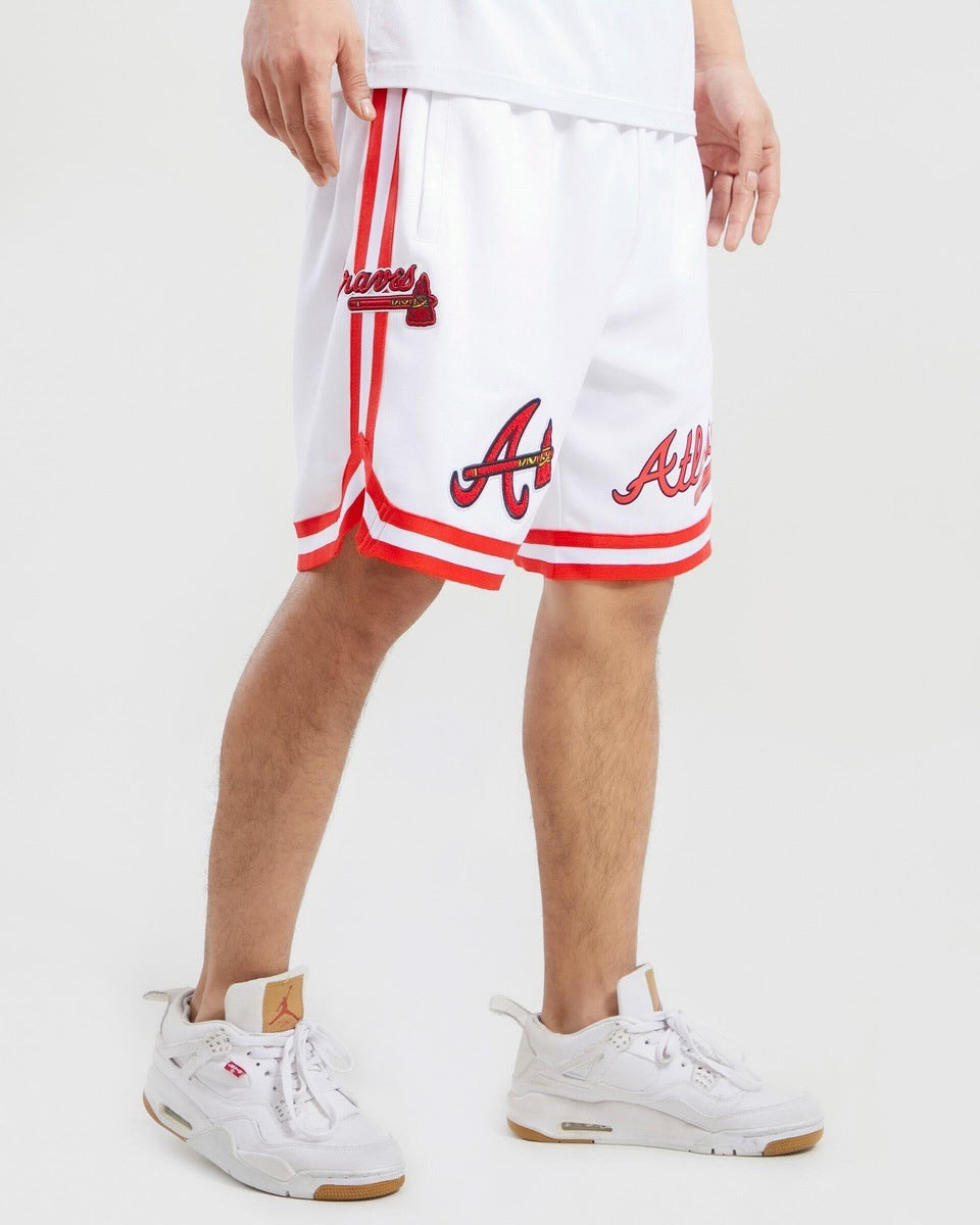 MLB ATLANTA BRAVES CLASSIC CHENILLE MEN'S SHORT (WHITE)