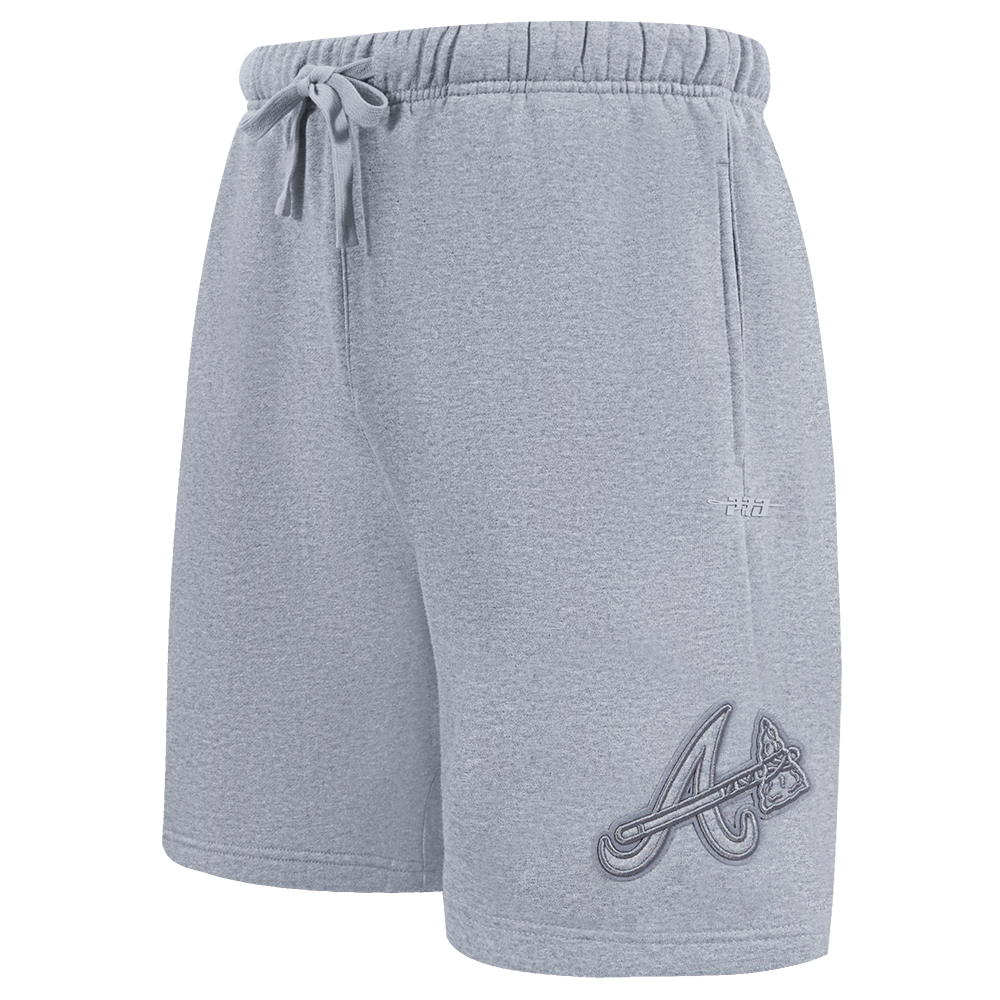 MLB ATLANTA BRAVES NEUTRAL SHORT EN MOLLETON POUR HOMME (GRIS CHINÉ FONCÉ)