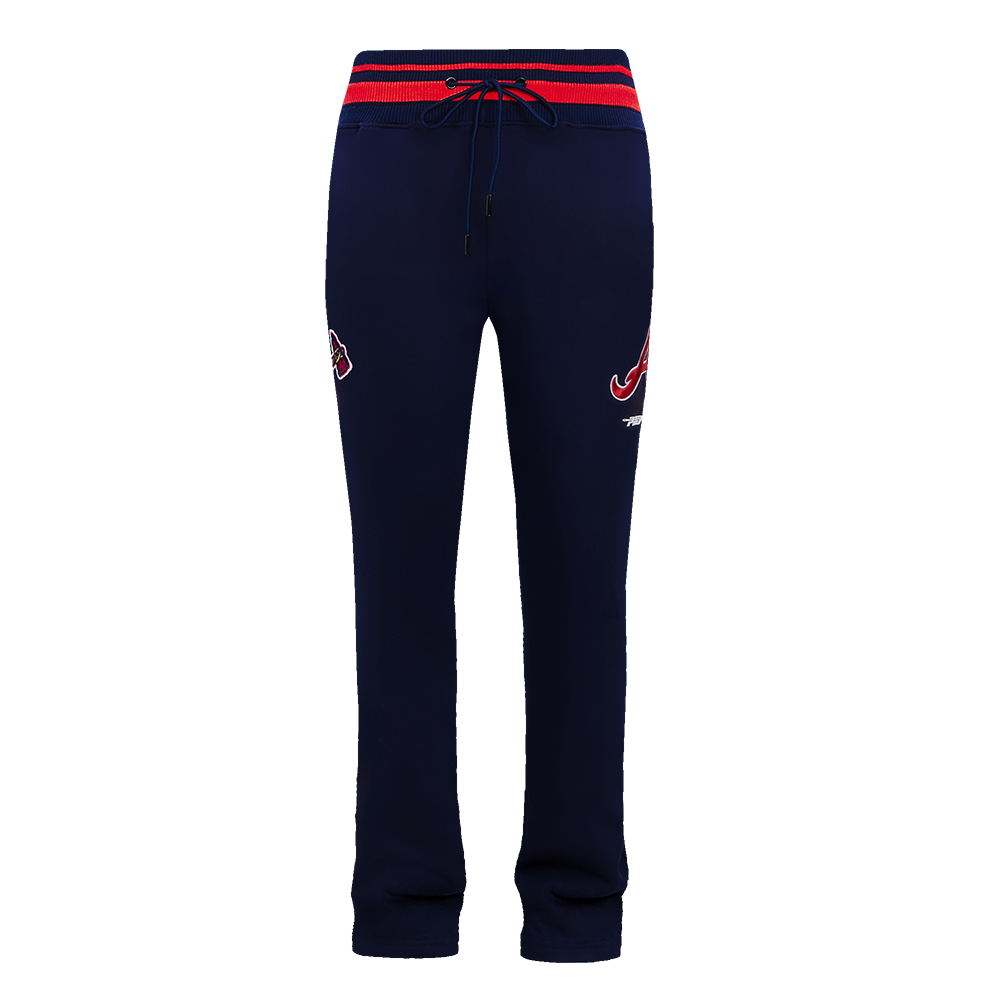 MLB ATLANTA BRAVES SCRIPT TAIL MEN'S RIB FLC SWEATPANT (MIDNIGHT NAVY/RED/MIDNIGHT NAVY)