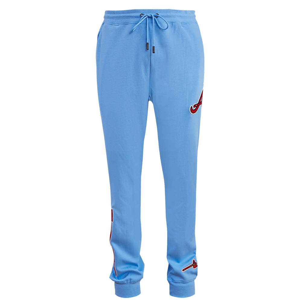 MLB ATLANTA BRAVES CLASSIC CHENILLE PANTALON JOGGER POUR HOMME (BLEU UNIVERSITÉ)