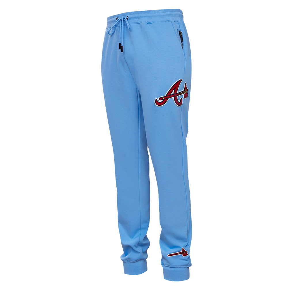 MLB ATLANTA BRAVES CLASSIC CHENILLE PANTALON JOGGER POUR HOMME (BLEU UNIVERSITÉ)