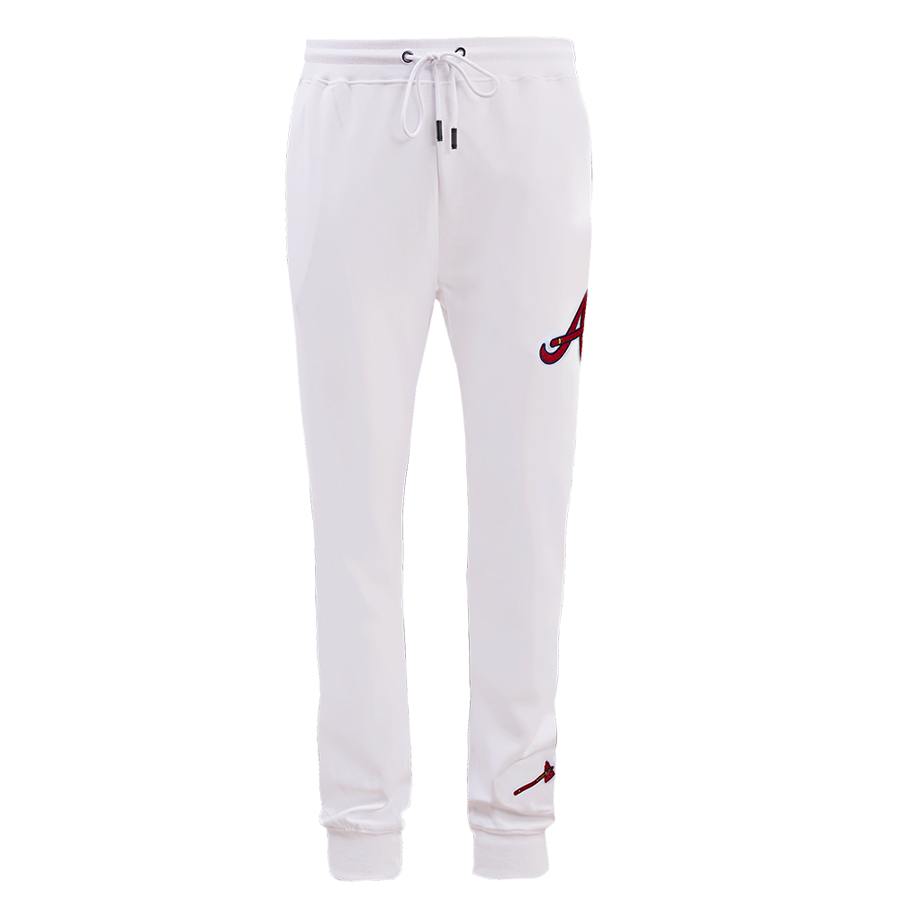 MLB ATLANTA BRAVES CLASSIC CHENILLE PANTALON JOGGER POUR HOMME (BLANC)