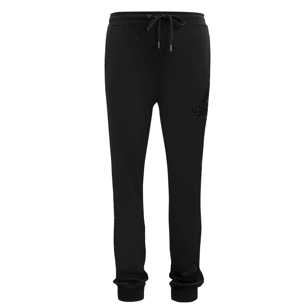 MLB ATLANTA BRAVES TRIPLE BLACK PANTALON JOGGER À LOGO POUR HOMME (NOIR)