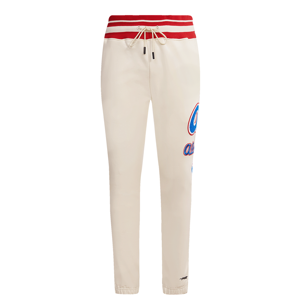 MLB ATLANTA BRAVES RETRO CLASSIC PANTALON OUATÉ POUR HOMME (COQUILLE D'ŒUF/ROUGE)