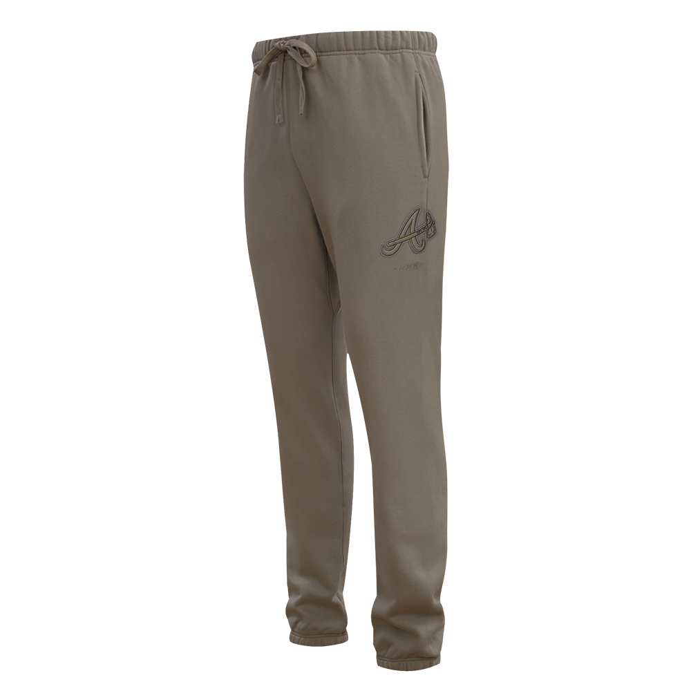 MLB ATLANTA BRAVES NEUTRAL PANTALON OUATÉ EN MOLLETON POUR HOMME (TAUPE FONCÉ)