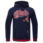 MLB ATLANTA BRAVES SCRIPT TAIL MEN'S RIB FLC PO HOODIE (MIDNIGHT NAVY/RED/MIDNIGHT NAVY)