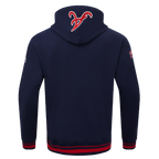 MLB ATLANTA BRAVES SCRIPT TAIL MEN'S RIB FLC PO HOODIE (MIDNIGHT NAVY/RED/MIDNIGHT NAVY)