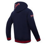 MLB ATLANTA BRAVES SCRIPT TAIL MEN'S RIB FLC PO HOODIE (MIDNIGHT NAVY/RED/MIDNIGHT NAVY)