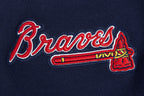 MLB ATLANTA BRAVES SCRIPT TAIL MEN'S RIB FLC PO HOODIE (MIDNIGHT NAVY/RED/MIDNIGHT NAVY)