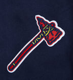 MLB ATLANTA BRAVES SCRIPT TAIL MEN'S RIB FLC PO HOODIE (MIDNIGHT NAVY/RED/MIDNIGHT NAVY)