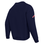 MLB ATLANTA BRAVES OLD ENGLISH CHANDAIL À COL ROND EN MOLLETON POUR HOMME (MARINE MINUIT)