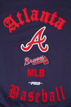 MLB ATLANTA BRAVES OLD ENGLISH CHANDAIL À COL ROND EN MOLLETON POUR HOMME (MARINE MINUIT)