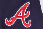 MLB ATLANTA BRAVES OLD ENGLISH CHANDAIL À COL ROND EN MOLLETON POUR HOMME (MARINE MINUIT)