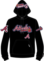 MLB ATLANTA BRAVES DIY PICK STITCH CHANDAIL À CAPUCHON EN MAILLE DOUBLE POUR HOMME (NOIR)