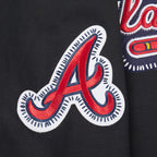 MLB ATLANTA BRAVES DIY PICK STITCH CHANDAIL À CAPUCHON EN MAILLE DOUBLE POUR HOMME (NOIR)