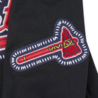 MLB ATLANTA BRAVES DIY PICK STITCH CHANDAIL À CAPUCHON EN MAILLE DOUBLE POUR HOMME (NOIR)