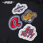 MLB ATLANTA BRAVES DIY PICK STITCH CHANDAIL À CAPUCHON EN MAILLE DOUBLE POUR HOMME (NOIR)