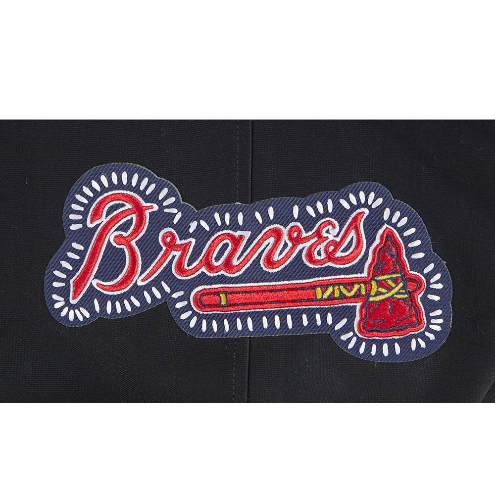 MLB ATLANTA BRAVES DIY PICK STITCH CHANDAIL À CAPUCHON EN MAILLE DOUBLE POUR HOMME (NOIR)