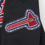 MLB ATLANTA BRAVES DIY PICK STITCH CHANDAIL À CAPUCHON EN MAILLE DOUBLE POUR HOMME (NOIR)
