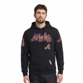 MLB ATLANTA BRAVES DIY PICK STITCH CHANDAIL À CAPUCHON EN MAILLE DOUBLE POUR HOMME (NOIR)