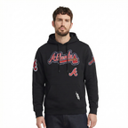 MLB ATLANTA BRAVES DIY PICK STITCH CHANDAIL À CAPUCHON EN MAILLE DOUBLE POUR HOMME (NOIR)