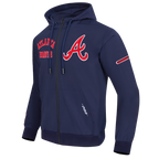 MLB ATLANTA BRAVES CLASSIC WIND SUIT MEN'S WOVEN FZ PO HOODIE (MIDNIGHT NAVY)