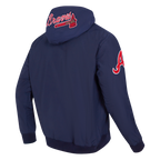 MLB ATLANTA BRAVES CLASSIC WIND SUIT MEN'S WOVEN FZ PO HOODIE (MIDNIGHT NAVY)