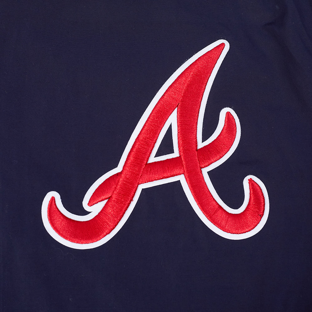 MLB ATLANTA BRAVES CLASSIC WIND SUIT MEN'S WOVEN FZ PO HOODIE (MIDNIGHT NAVY)