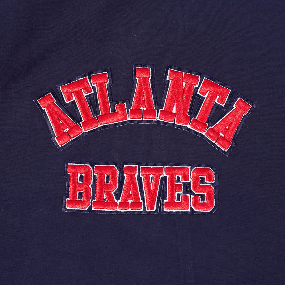 MLB ATLANTA BRAVES CLASSIC WIND SUIT MEN'S WOVEN FZ PO HOODIE (MIDNIGHT NAVY)