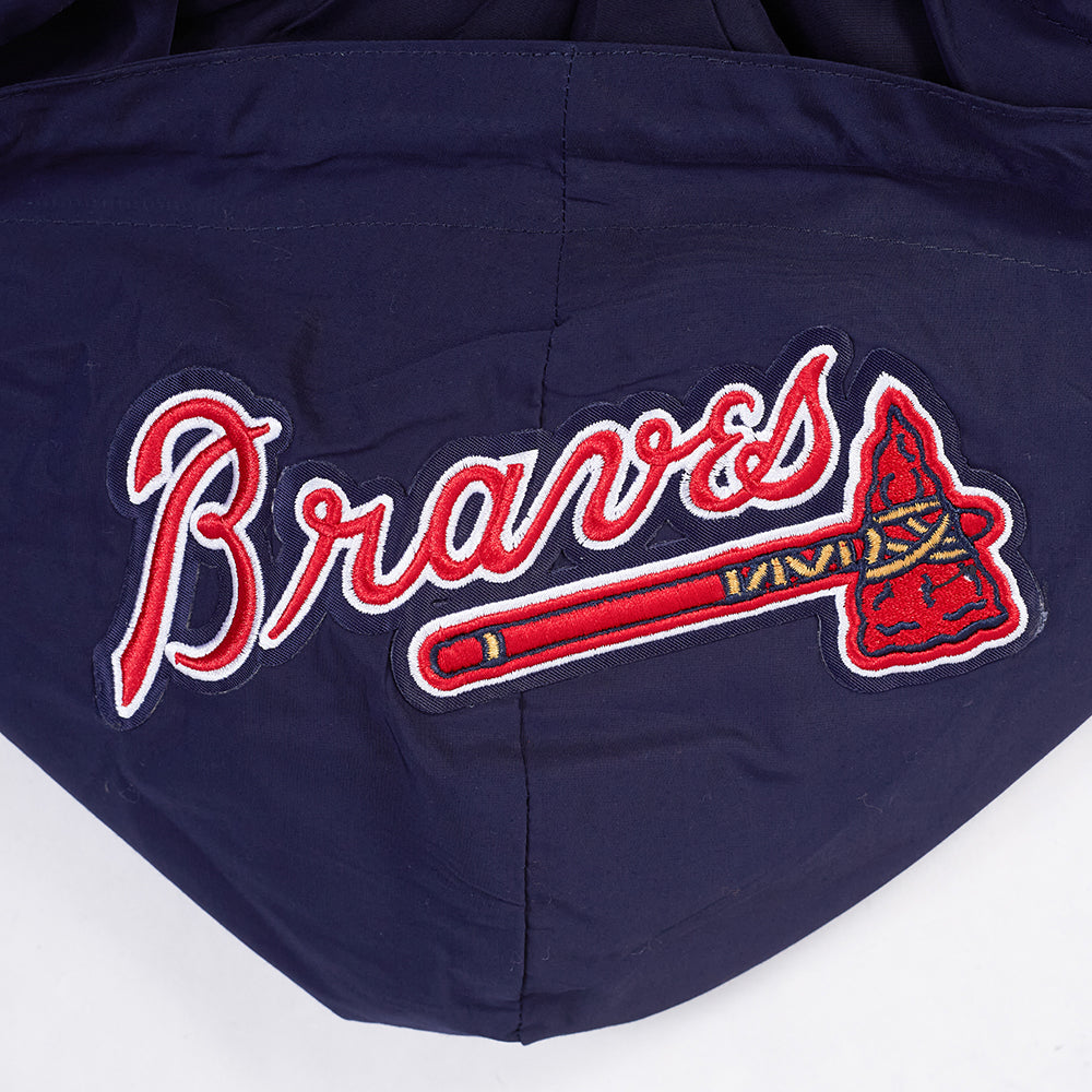 MLB ATLANTA BRAVES CLASSIC WIND SUIT MEN'S WOVEN FZ PO HOODIE (MIDNIGHT NAVY)