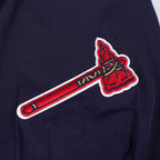 MLB ATLANTA BRAVES CLASSIC WIND SUIT MEN'S WOVEN FZ PO HOODIE (MIDNIGHT NAVY)