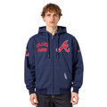 MLB ATLANTA BRAVES CLASSIC WIND SUIT MEN'S WOVEN FZ PO HOODIE (MIDNIGHT NAVY)