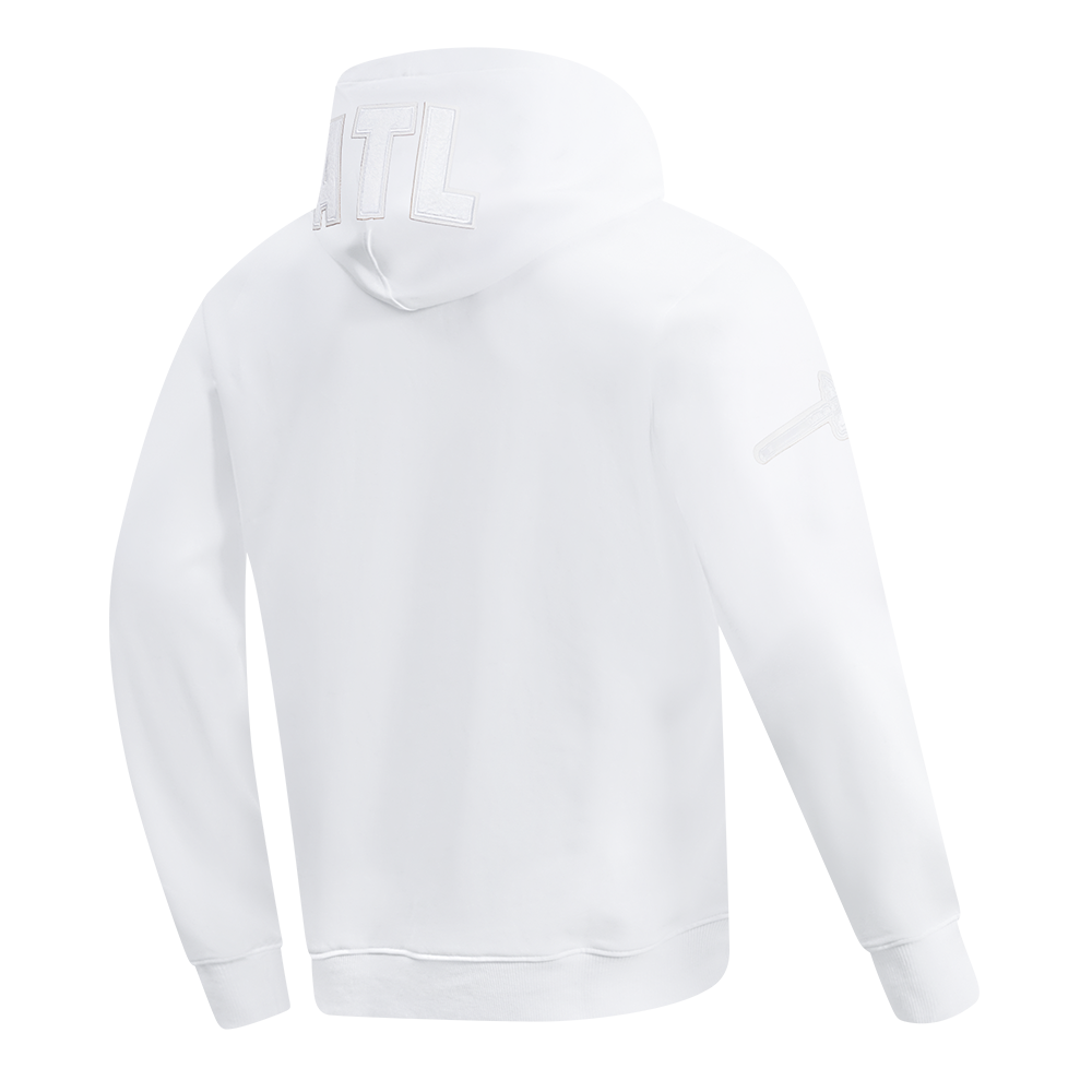 MLB ATLANTA BRAVES WHITE OUT CHANDAIL À CAPUCHON EN MAILLE DOUBLE POUR HOMME (BLANC)