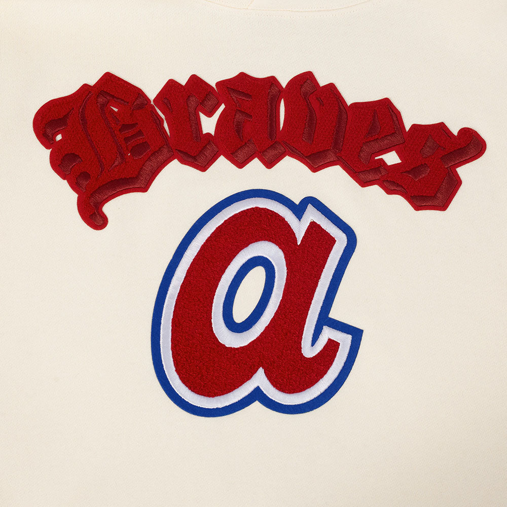 MLB ATLANTA BRAVES BEST OF MEN'S DROP SHOULDER FLC PO HOODIE (EGGSHELL)