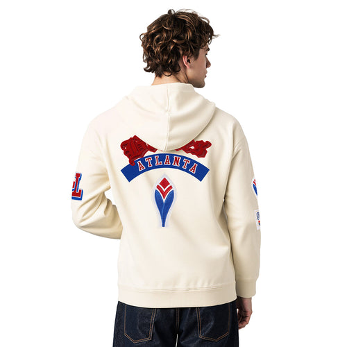 MLB ATLANTA BRAVES BEST OF CHANDAIL À CAPUCHON EN MOLLETON À ÉPAULES TOMBANTES POUR HOMME (COQUILLE D'ŒUF)