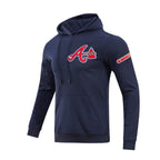 MLB ATLANTA BRAVES CLASSIC CHENILLE MEN'S PULLOVER HOODIE (MIDNIGHT NAVY)