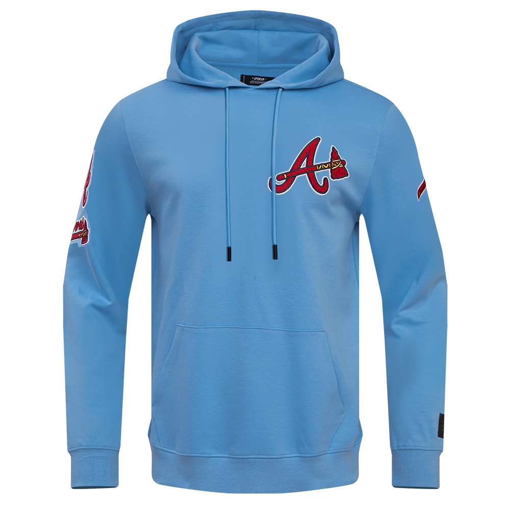 MLB ATLANTA BRAVES CLASSIC CHENILLE CHANDAIL À CAPUCHON POUR HOMME (BLEU UNIVERSITÉ)