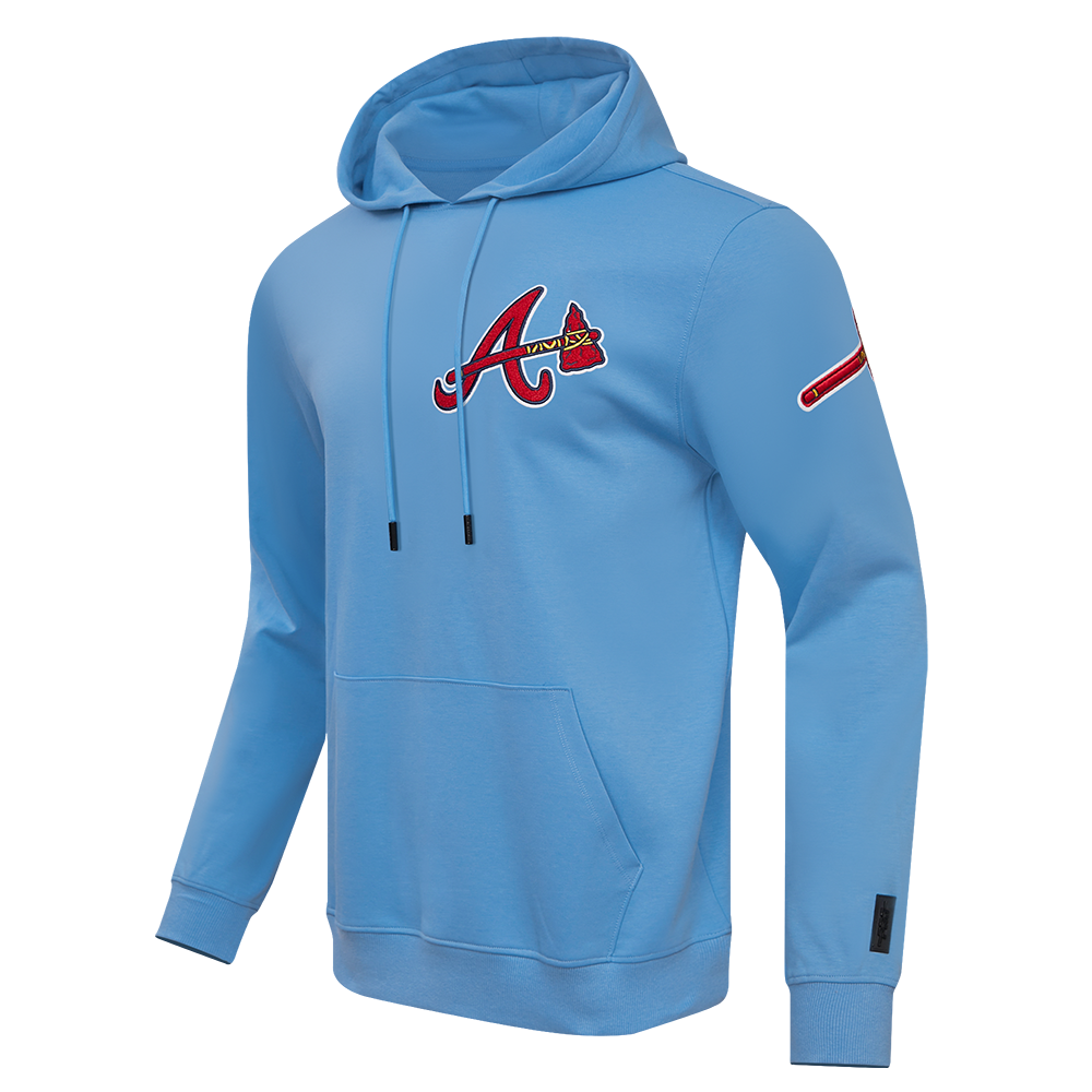 MLB ATLANTA BRAVES CLASSIC CHENILLE MEN'S PULLOVER HOODIE (UNIVERSITY BLUE)